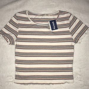 striped crop shirt